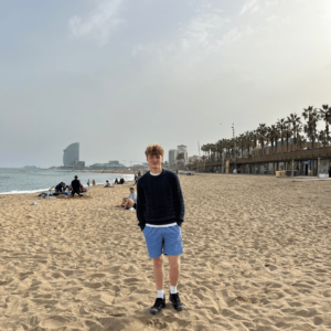 Ivan at the beach in Barcelona