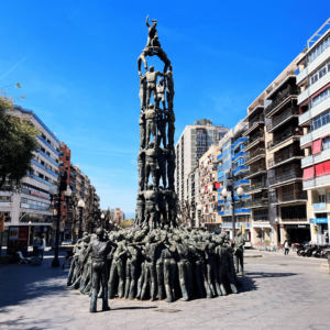 Monumento a los Castellers on Rambla Nova in Tarragona - SittingUnderAPalmTree