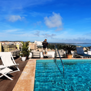 The pool at the rooftop bar at H10 Imperial Tarraco in Tarragona - SittingUnderAPalmTree